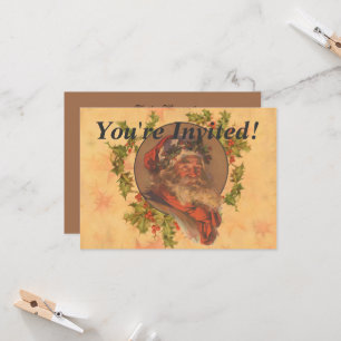 Leyendecker Father Christmas Antique Victorian Invitation