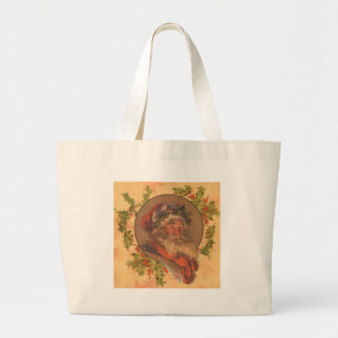 Leyendecker Father Christmas Antique Victorian Large Tote Bag