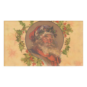 Leyendecker Father Christmas Antique Victorian Name Tag