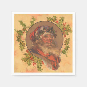 Leyendecker Father Christmas Antique Victorian Napkin