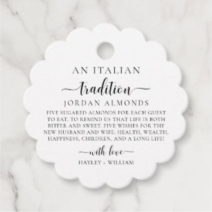Leyton An Italian Tradition Sugared Almonds Favour Tags