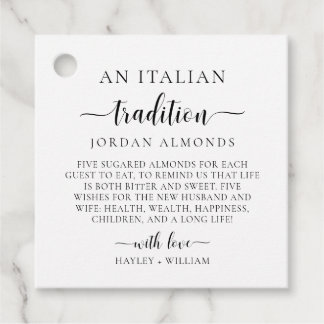 Leyton An Italian Tradition Sugared Almonds Favour Tags