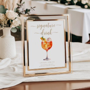 Leyton Gold Modern Minimal Signature Drink Sign