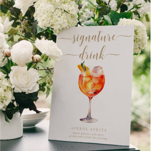 Leyton Gold Modern Minimal Signature Drink Sign