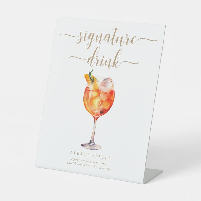 Leyton Gold Modern Minimal Signature Drink Sign (Creator Uploaded)