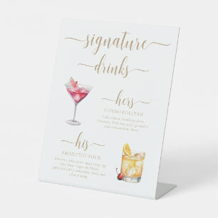 Leyton Gold Modern Minimal Signature Drinks Sign