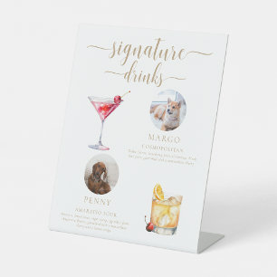 Leyton Gold Pet Photo Signature Drinks Sign