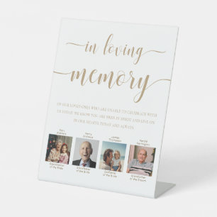 Leyton Gold Photo In Loving Memory Wedding Pedestal Sign