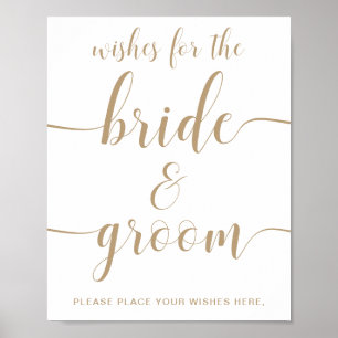 Leyton Gold Wishes For The Bride and Groom Poster