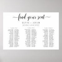 Leyton Minimal 3 Banquet Table Seating Poster