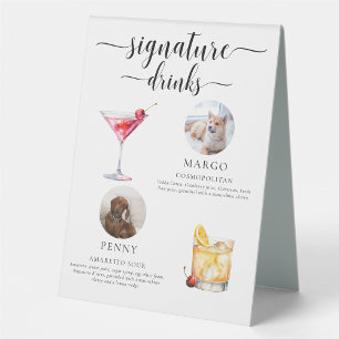 Leyton Minimal Pet Photo Signature Drinks Sign