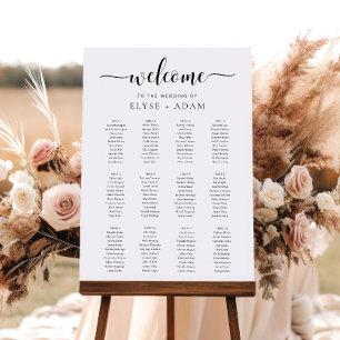 Leyton Modern Minimal 12 Table Seating Poster