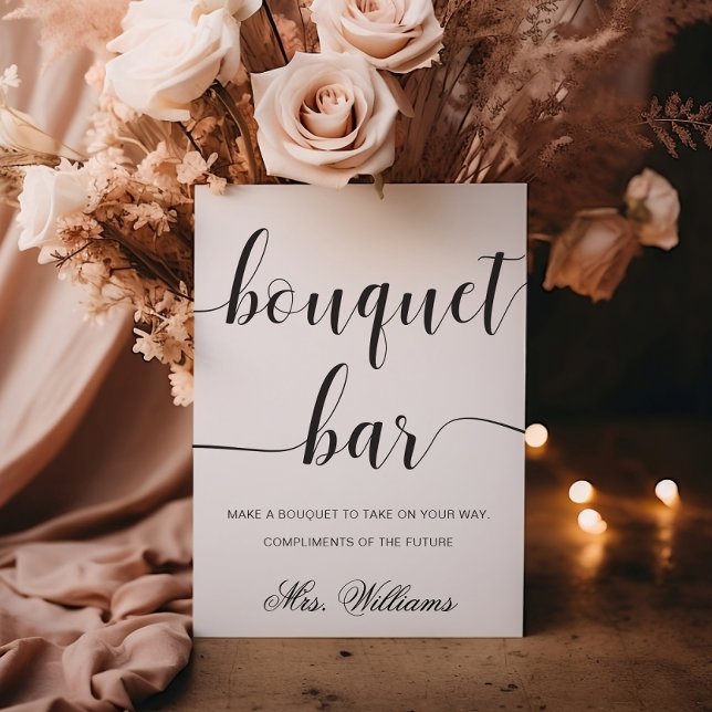 Leyton Modern Minimal Bouquet Bar Sign (Bouquet Bar Sign Leyton )