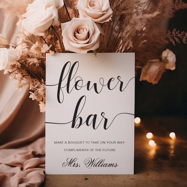 Leyton Modern Minimal Flower Bar Sign (Flower Bar Sign)