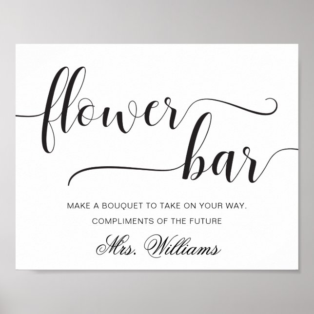 Leyton Modern Minimal Flower Bar Sign (Front)