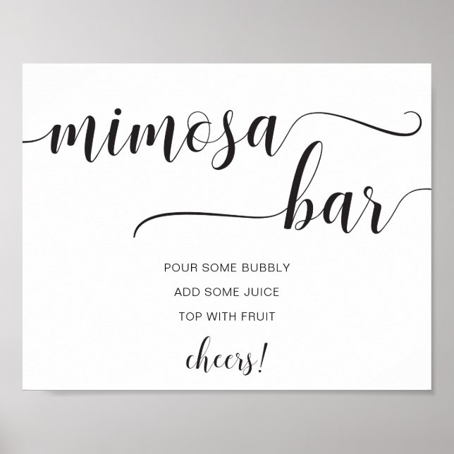 Leyton Modern Minimal Mimosa Bar Sign (Front)