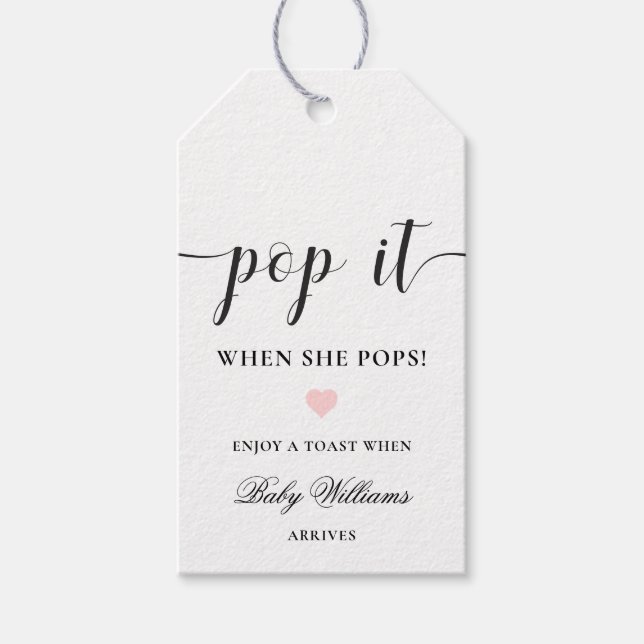 Leyton Modern Minimal Pop It Champagne Tag (Front)