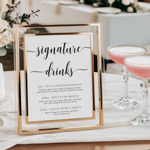 Leyton Modern Minimal Signature Drinks Sign