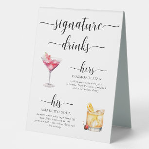 Leyton Modern Minimal Signature Drinks Sign