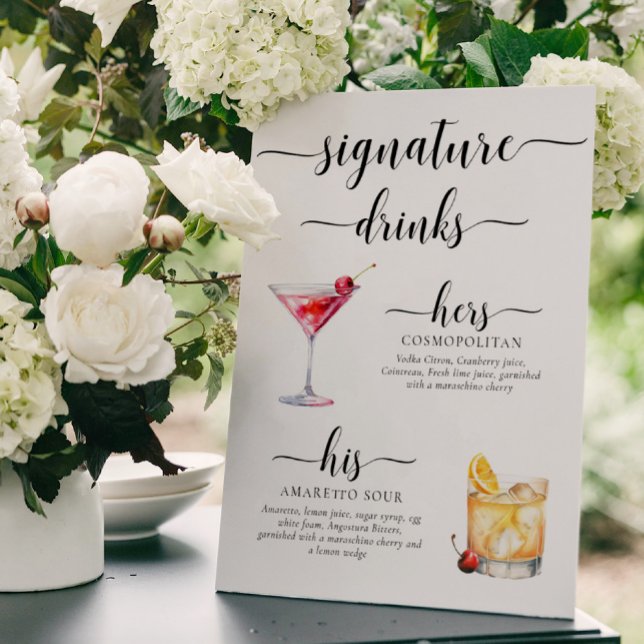 Leyton Modern Minimal Signature Drinks Sign (Creator Uploaded)