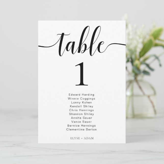 Leyton Modern Minimalist Wedding Table Number (Standing Front)
