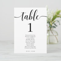 Leyton Modern Minimalist Wedding Table Number