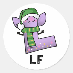 Lf Funny Letter L Pun  Classic Round Sticker