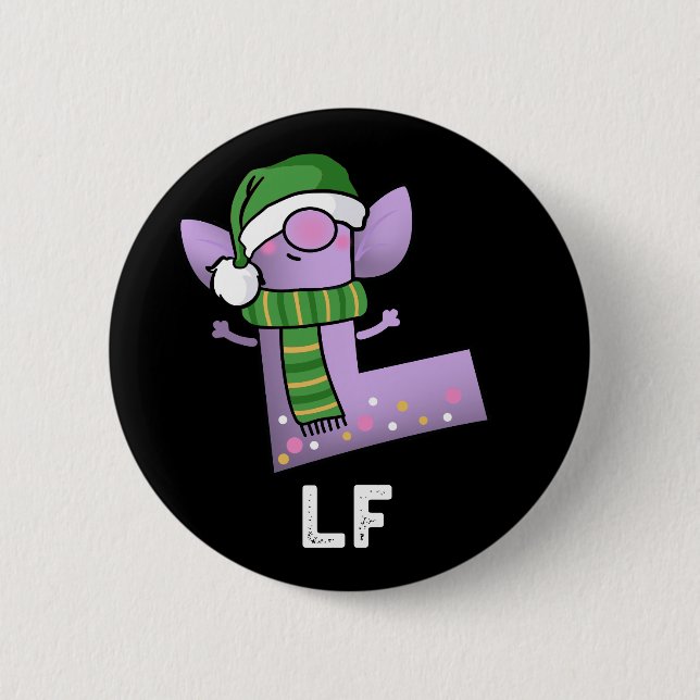 Lf Funny Letter L Pun Dark BG 6 Cm Round Badge (Front)