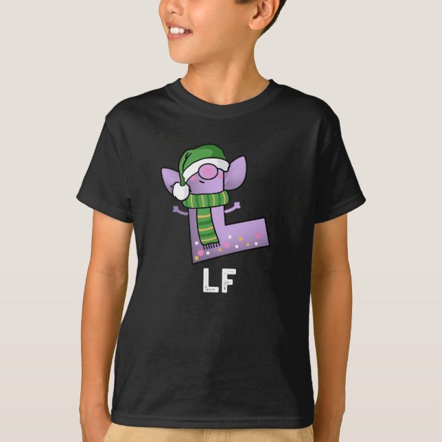 Lf Funny Letter L Pun Dark BG T-Shirt (Front)
