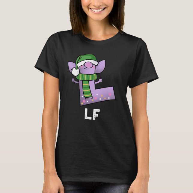 Lf Funny Letter L Pun Dark BG T-Shirt (Front)