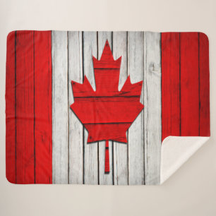 Lg Canadian Flag Wrapped in Love Sherpa Blanket
