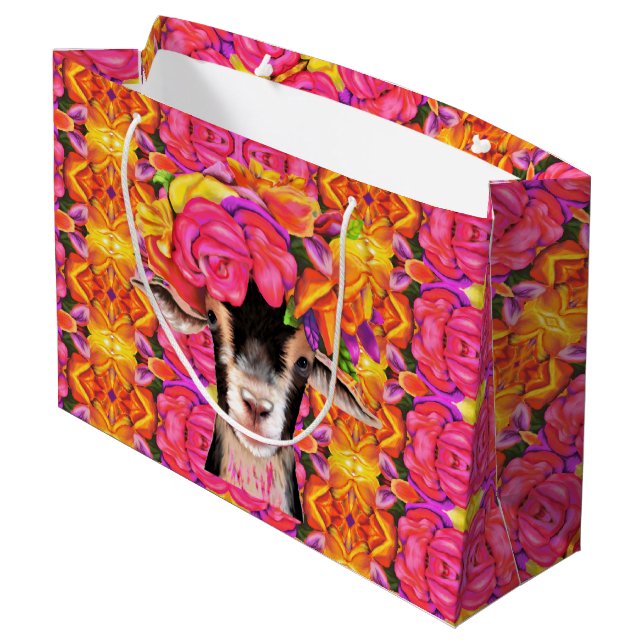 Lg Gift Bag Posey the Goat (Back Angled)