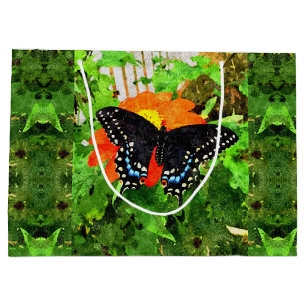 Lg Gift Bag Swallowtail on Mexican Sunflower