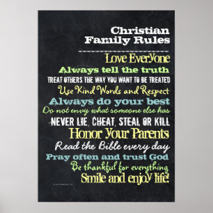 Lg Personalized Christian Family Rules House Sign