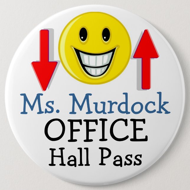 Lg. School Hall Pass / Button by SRF (Front)