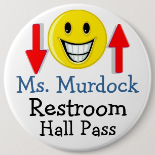 Lg. School Hall Pass / Button by SRF