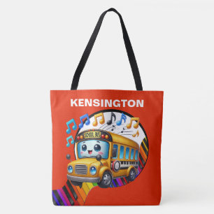 Lg. SO CUTE SCHOOL BUS - See Back - Tote