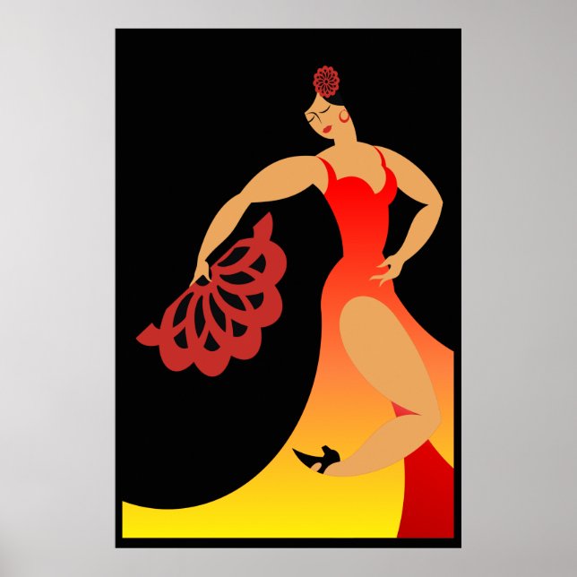 Lg. Tall Flamenco Dancer Poster (Front)