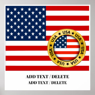 LG. USA American Flag Poster