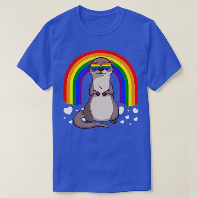 LGB Otter Gay Pride Rainbow LGBQ Cute Gift  T-Shirt (Design Front)