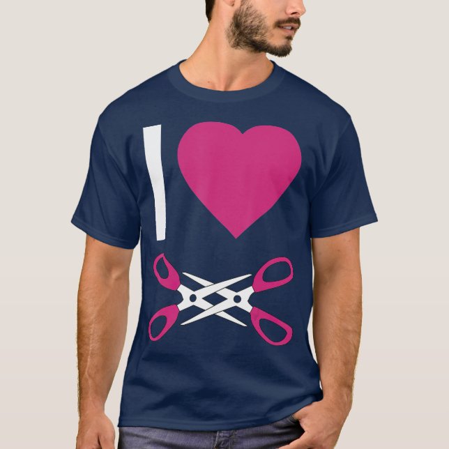 LGB Pride Lesbian I Love o Scissor Funny Gift T-Shirt (Front)