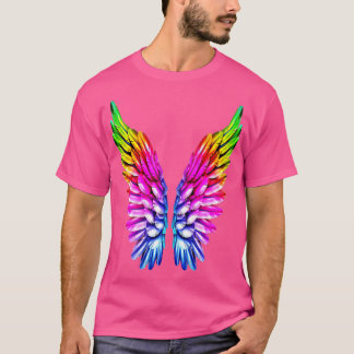 LGB Rainbow Wings Rainbow Gay  Lesbian Pride Angel T-Shirt