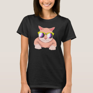 Lgbt Agender Cat Sunglasses Nonbinary Flag Non Bi T-Shirt