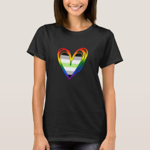 LGBT Agender Pride Flag Cute Heart Graphic Subtle T-Shirt