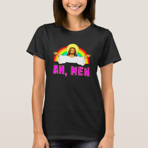 LGBT Ah Man Jesus Gay Pride Rainbow T-Shirt