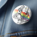 LGBT Alice in Wonderland Vintage 3 Cm Round Badge<br><div class="desc">LGBT Alice in Wonderland Vintage Button - Oh dear oh dear don't be late and miss out on this one. For our LGBT community we present this full of charm vintage button. Featuring the iconic image of Alice looking behind the curtain to reveal a hidden door. A rainbow and butterflies...</div>