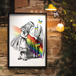 LGBT Alice in Wonderland Vintage Poster<br><div class="desc">LGBT Alice in Wonderland Vintage Poster - Oh dear oh dear don't be late and miss out on this one. For our LGBT community we present this full of charm vintage poster. Featuring the iconic image of Alice looking behind the curtain to reveal a hidden door. A rainbow and butterflies...</div>