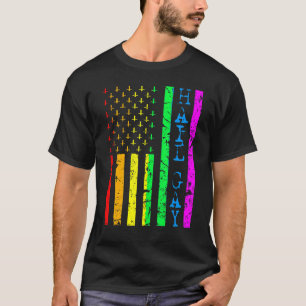 Lgbt All Hail Gay Pride Flag Satanic T-Shirt