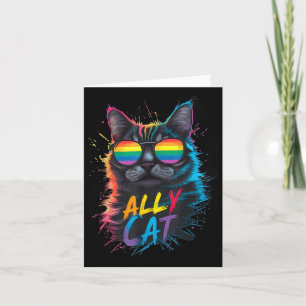 Lgbt Ally Cat Be Kind Gay Rainbow Funny Lgbtq  Card