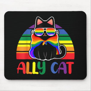 LGBT Ally Cat Be Kind Gay Rainbow Funny LGBTQ Flag Mouse Mat